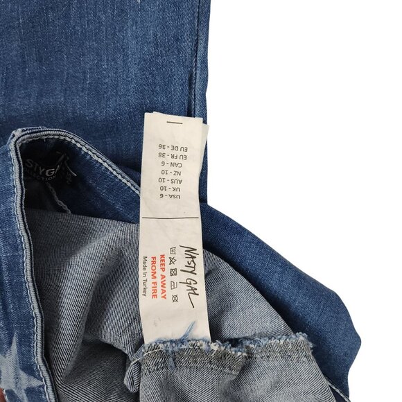 Written in the Stars Flared High Waist Denim Jeans Nasty Gal Women Size 6 - Picture 5 of 11
